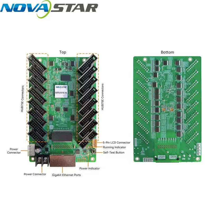 Novastar MRV416-N Receiver Card HUB75 Full Color LED Panel LED Video Wall RBG Pixel LED Digital Signage LED Display Control Card