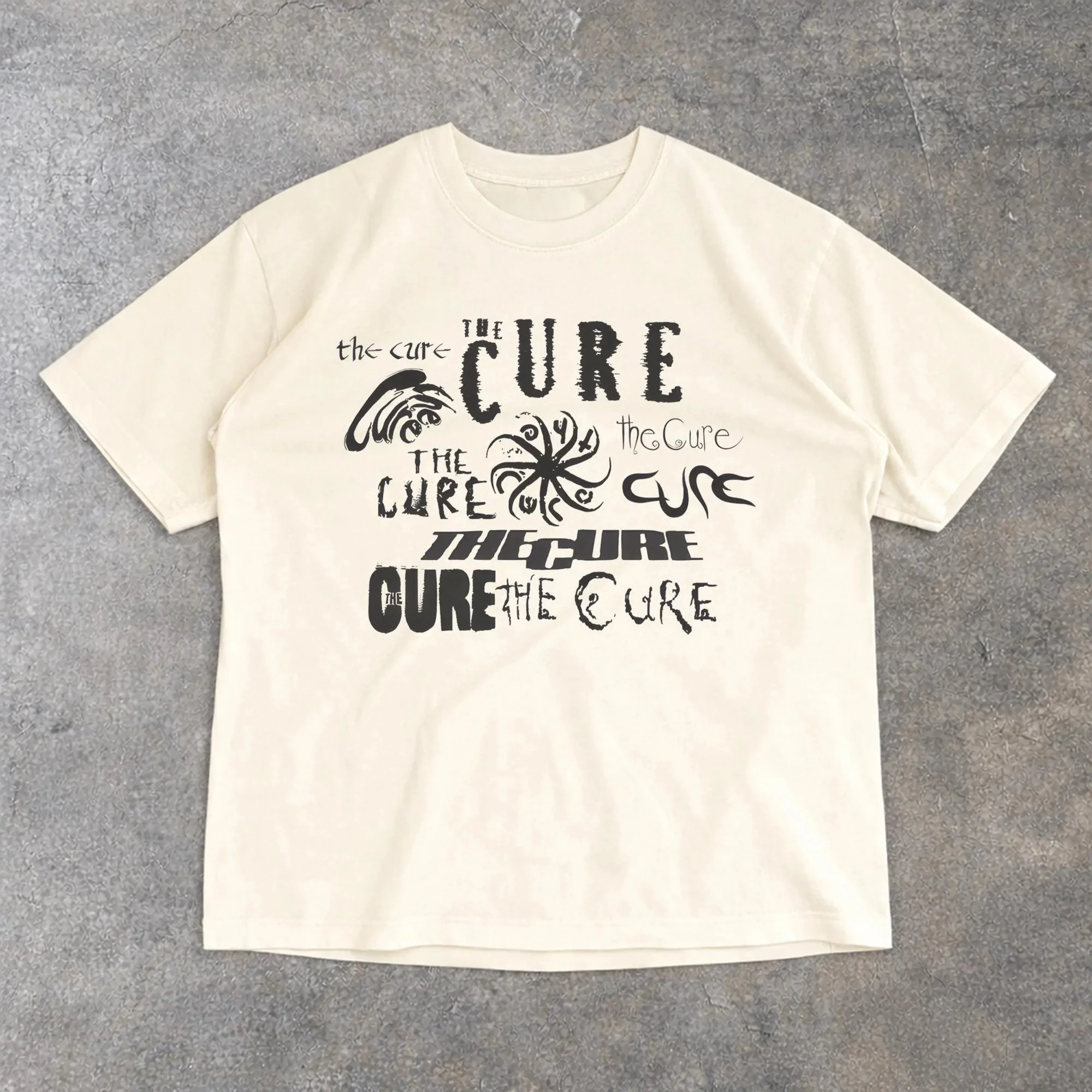

2026 Summer Men's Pure Cotton Vintage The Cure T-shirt Casual Stylish Loose and Breathable Suitable for Everyday Wear
