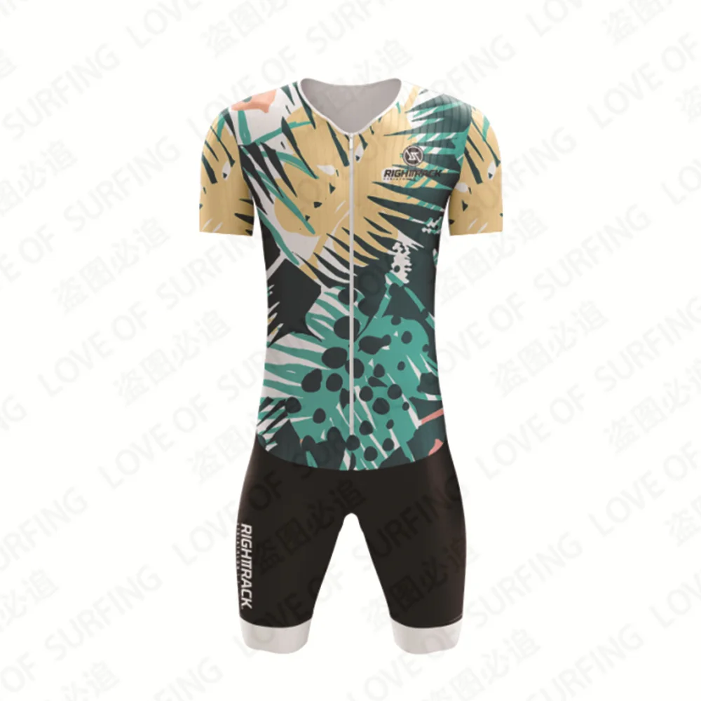 RIGHTTRACK New Short sleeved Cycling Suit Set for Men's Racing Ironman Triathlon Bike Suit High Quality UV Protection jumpsuit