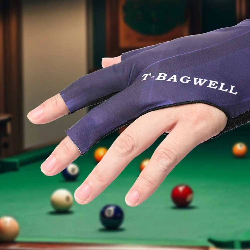 

Бильярдные перчатки для левой руки, эластичные перчатки с защитой от пота, открытые перчатки с 3 пальцами, легкие нескользящие мужские перчатки с тремя пальцами