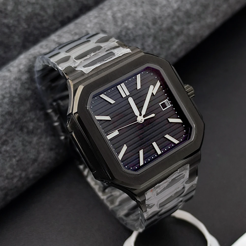 

Часы NH35 Мужские автоматические часы 38,5 мм Квадратные часы из нержавеющей стали с сапфировым стеклом Часы с механизмом NH35