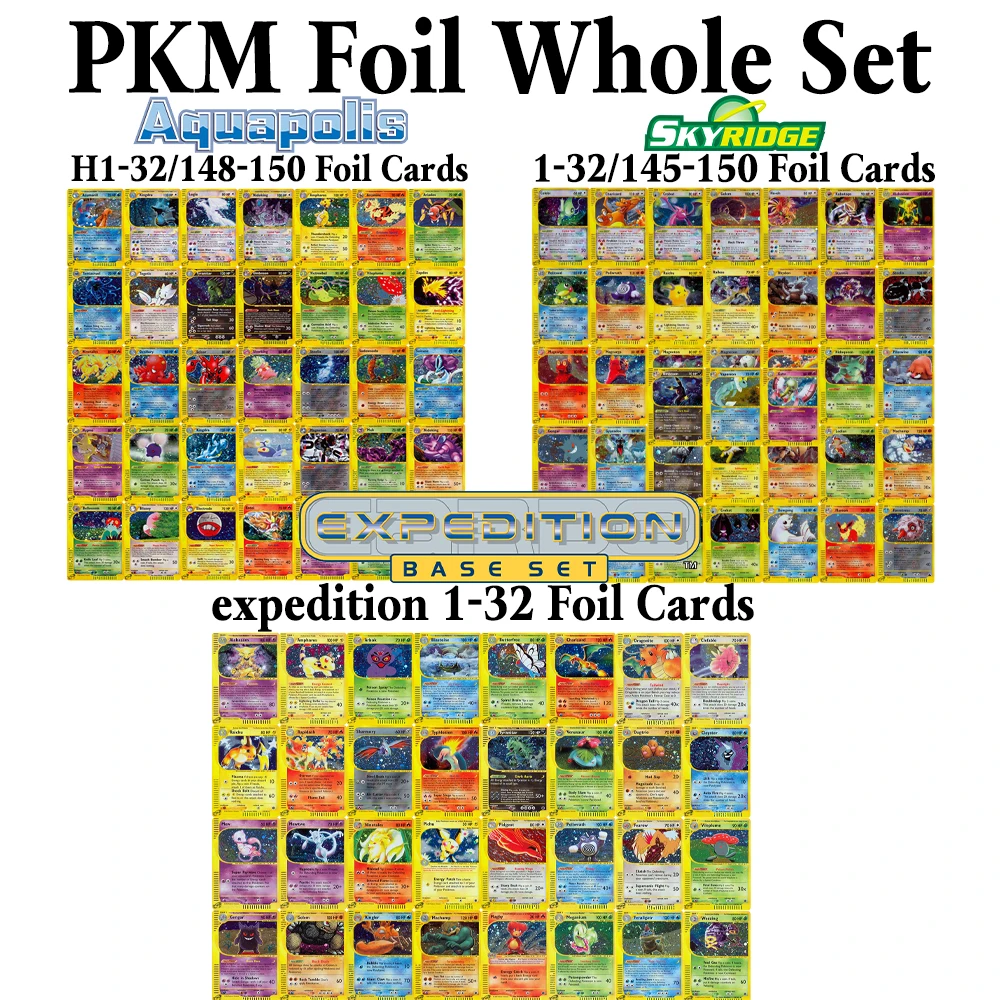 PKM احباط أرواق لعب مجموعة كاملة الوكيل قاعدة مجموعة الغابة الأحفوري فريق صاروخ Skyridge أكوابوليس إكسبيديشن PTCG تحصيل اللعب الهدايا #6