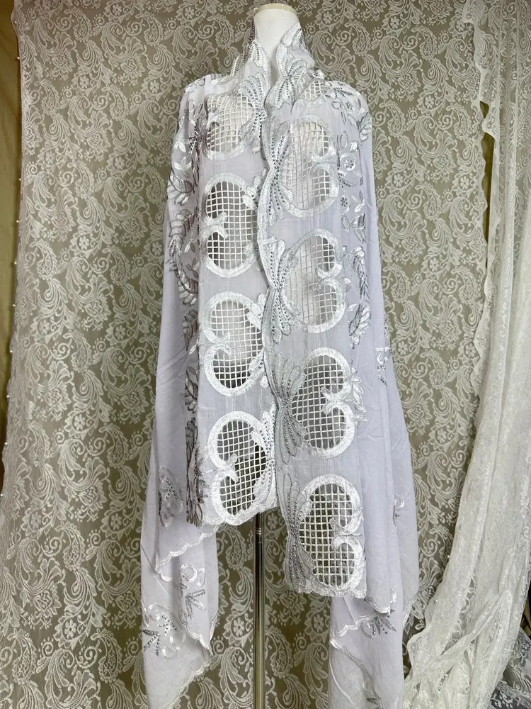 2026 Neuer Afrikanischer Islamischer Damen-Schal Modischer Pashmina-Turban Gebetstuch 100% Baumwolle Bestickter Schal Muslimischer Party-Hijab für Damen – Detail 14