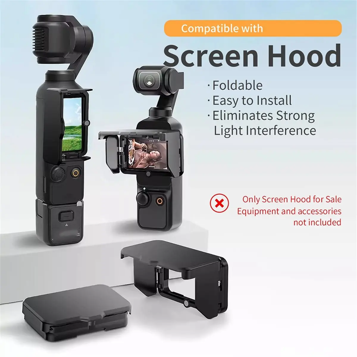 (A99Z] Screen Sun Hood for Pocket 3 Foldable Gimbal Protective Sunshade Cover for Pocket 3 Camera Accessory