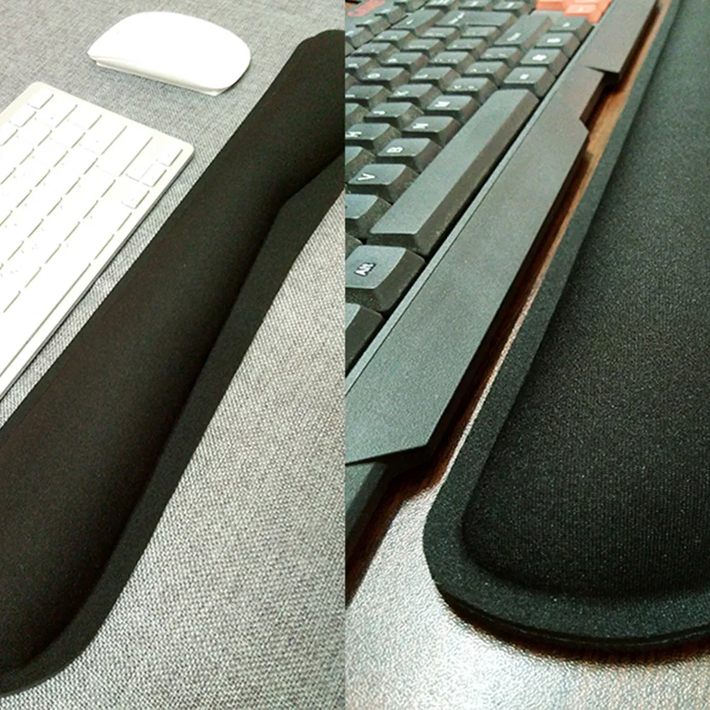 

Keyboard Wrist Rest Pad Slow Rebound Comfortable Memory Cotton Ergonomic Support for Pc Keyboard Mouse Hand Protection Black