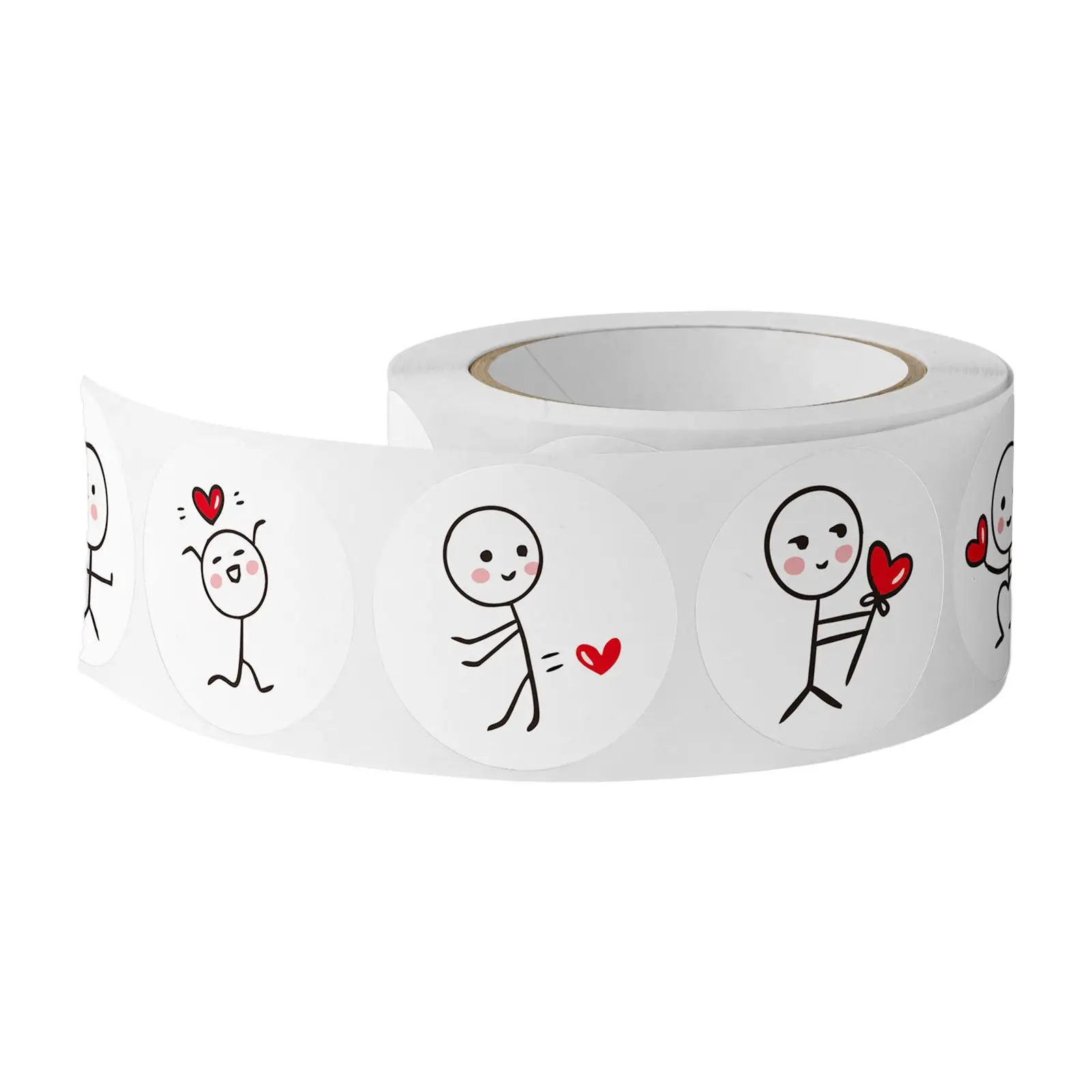 500x Valentine's Day Stickers Envelope Stickers Handmade Round Sticker Decor Sealing Stickers for Present Package Party Business