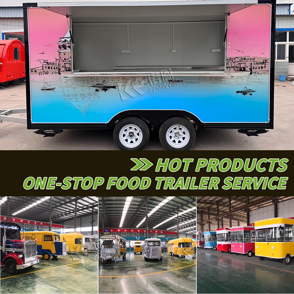 Customized Mobile Catering Trailer Fully Equipped Food Truck With Full Kitchen Concession Fast Food Trailer For Sale