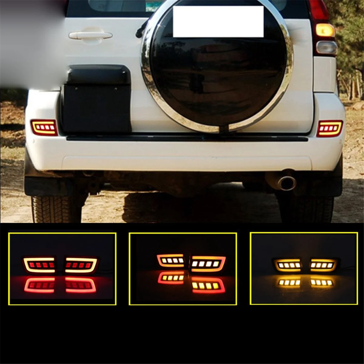 

#44B Automotive Parts & Accessories,LED Tail Rear Bumper Light for Toyota Stop Brake Turn Signal Lamp,A,Black