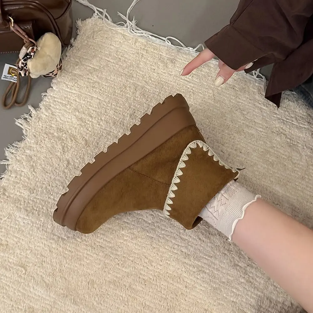 أحذية مرتفعة للنساء جديدة 2025 Briti Sle ريترو تنورة الخريف والشتاء ort التمهيد ثي بوت دافئ Plu Faionable #3