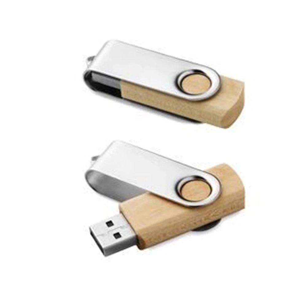 100 Pieces No logo Metal and Wood Rotate USB Shell they suitable for general PCBA board It is no memory chip