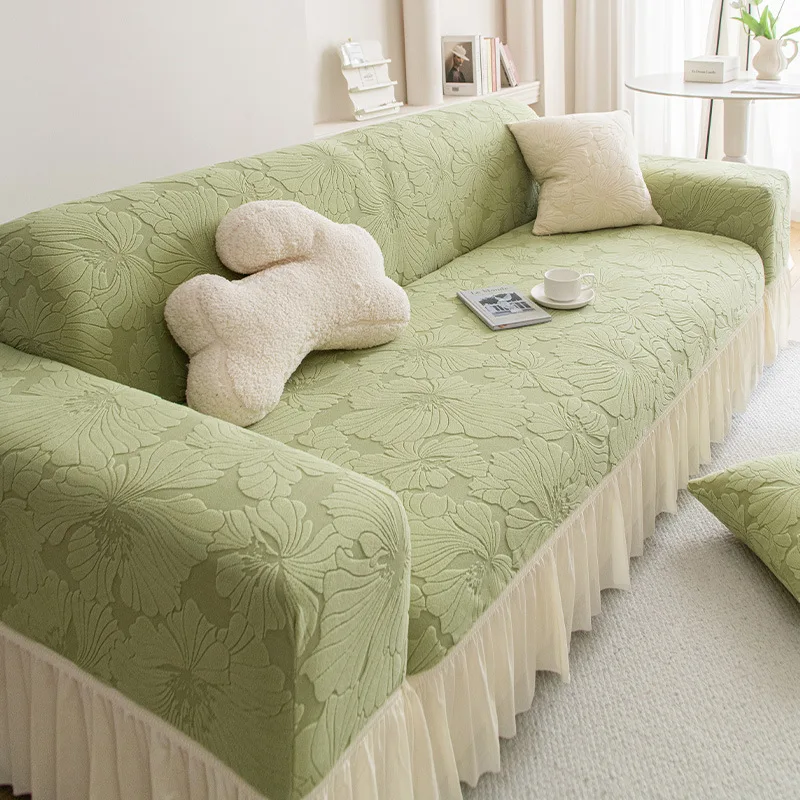Jacquard fleece anti-cat scratch all-inclusive universal cover, four-season universal sofa cover, sofa protective cover