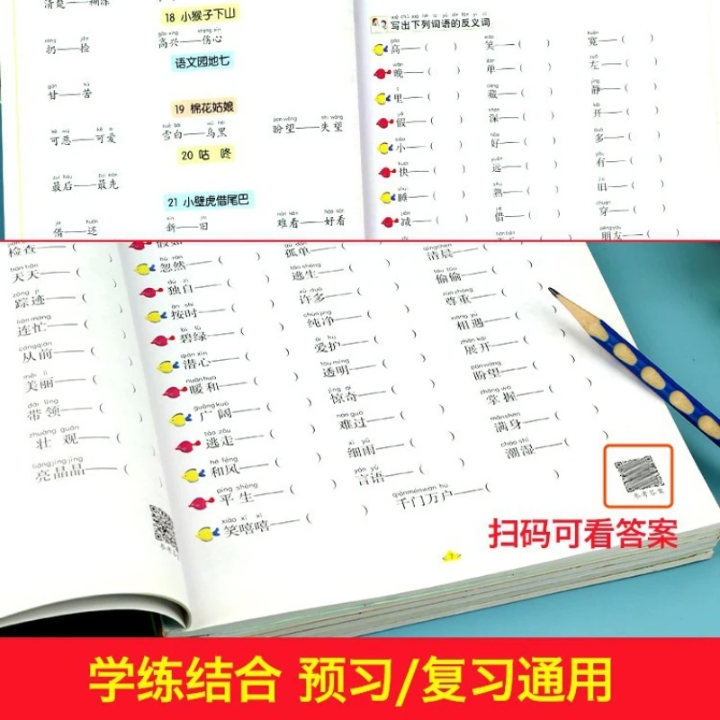 Complete Exercises on Synonyms and Antonyms for First Grade, Second Grade, and Third Grade in The People's Education Press