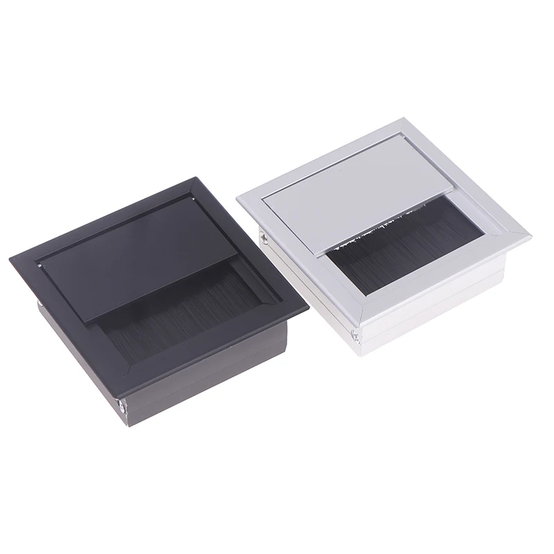 Premium Desk Cable Organizer, 80x80MM Cord Grommet & Line Outlet Port, Wire Threading Box Hole Cover