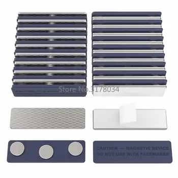 10 Stuks Badge Magneten Magnetische Naam Badge Houders Naam Tag Magneet Backs Met 3 Magneten 44X13Mm/1.76x0.5inch