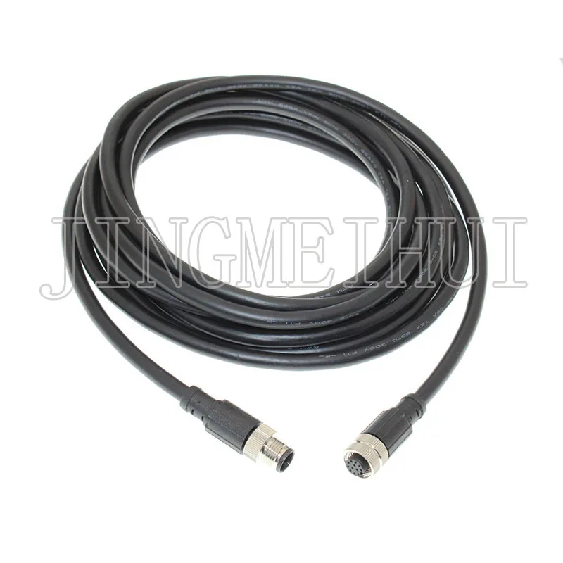 M12 2P 3P 4P 5P 6P 8P 12Pin Waterproof IP67 Aviation Male Female Plug With Cable Threaded Connector For Data And Telecom Systems