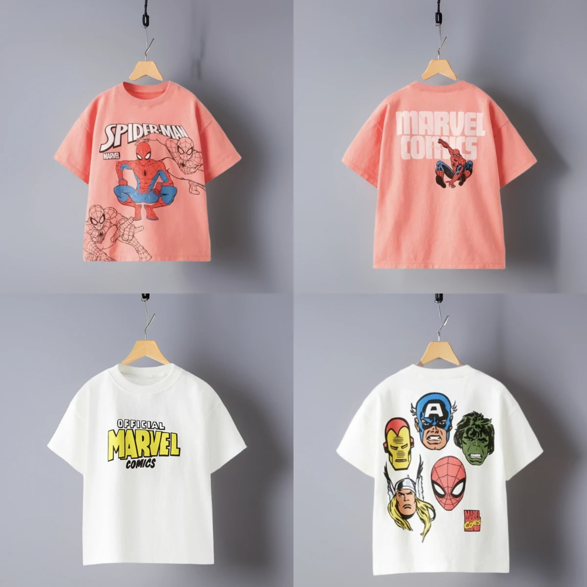 

Kids Toys Marvel peripheral Short Sleeve Tshirt Cartoon Printing Round Neck Tees Children Casual Sports Loose Pullover Shirt