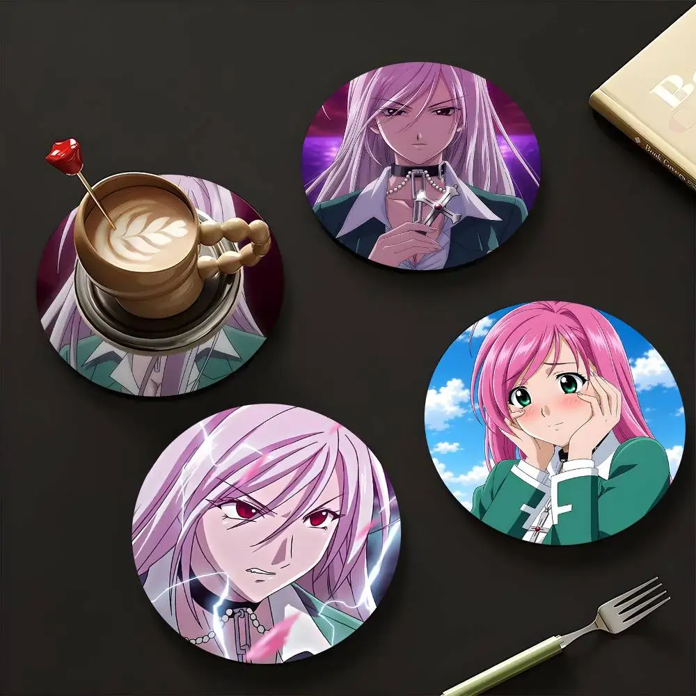 1pc Moka Akashiya Anime Characters Wooden Coaster Colour Printing Cup Mat Home Desk Decoration Gifts