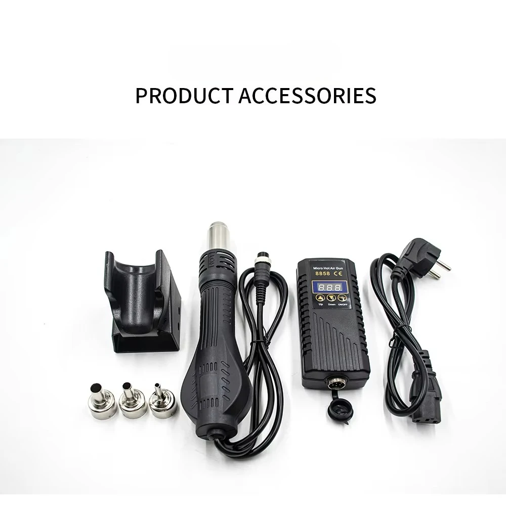 Pistola de ar quente com display digital 600W, modelo elétrico com controle de temperatura 120L para classificação DIY