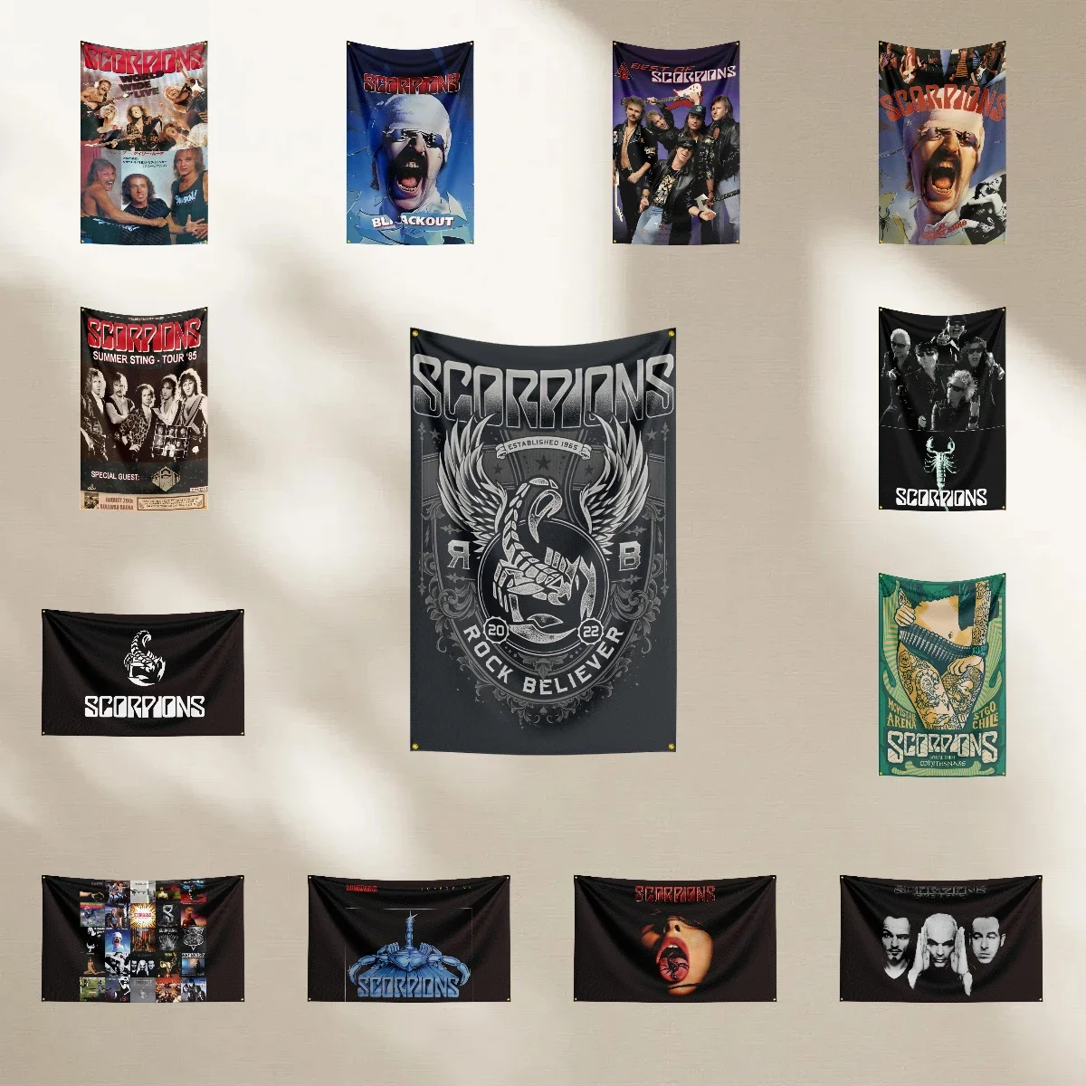 Music Band Flag for S-S-co-rp-io-n-s Fans Banner fan collection double stitched party decor wall decor backdrop