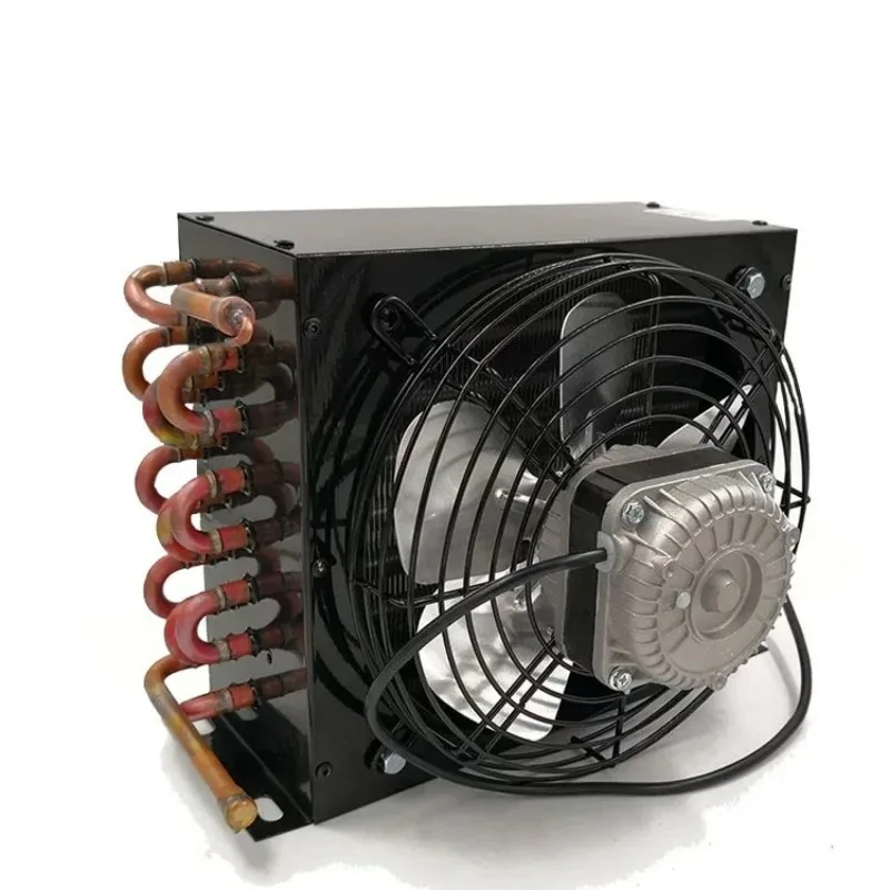 Freezer freezer condenser with fan, refrigerator air-cooled water-cooled aluminum fin copper tube radiator, fin heat exchanger