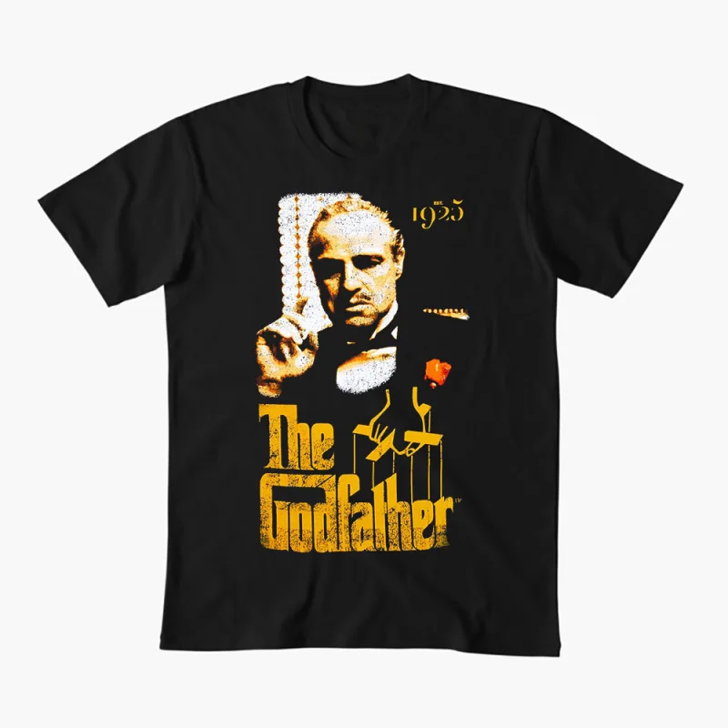 

The Godfather Don Corleone 100% cotton t shirt O-Neck Short Sleeve top Crime Movie Vintage Men's Graphic clothes All size tee