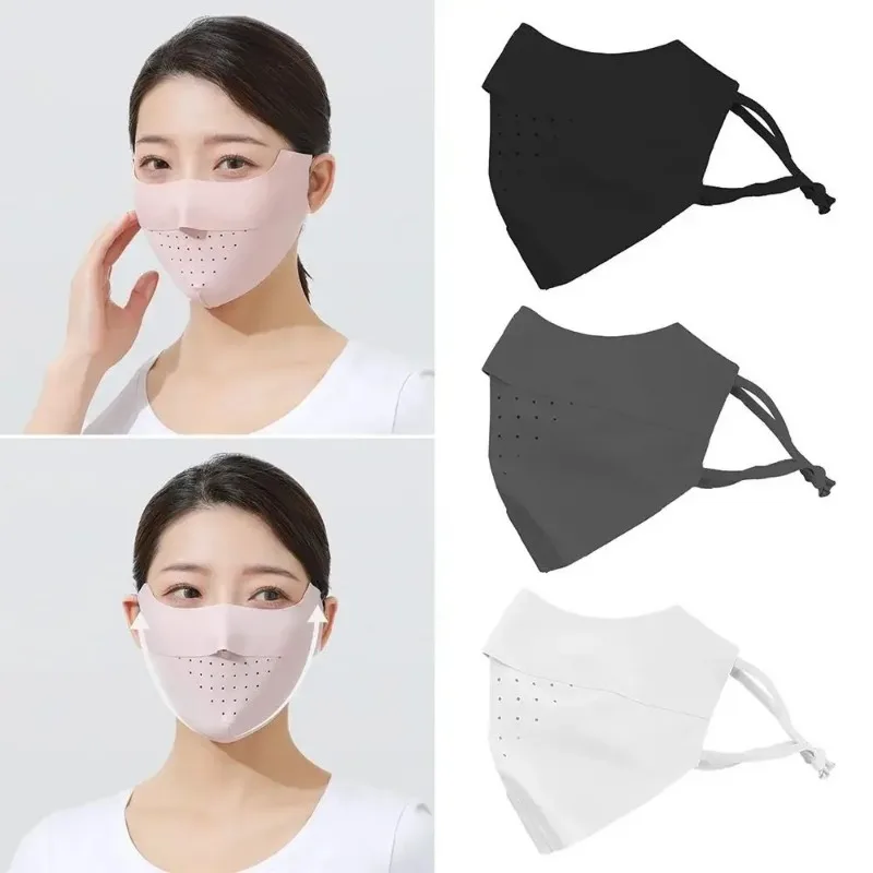 Ice Silk Face Mask Anti-UV Sun Protection Summer Adjustable Breathable Men Women Outdoor Running Cycling Sports Mask Face Cover