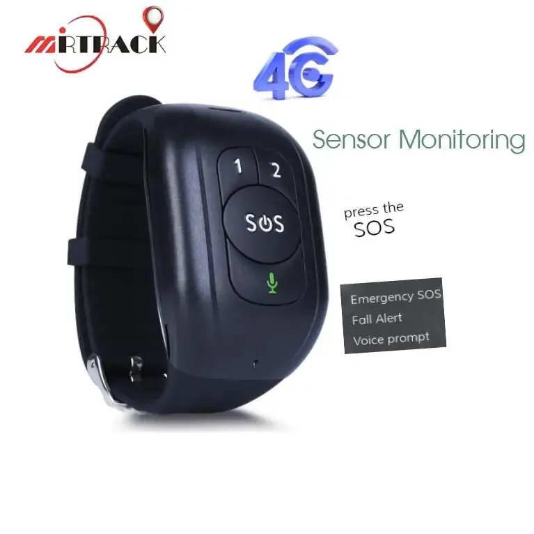 4G elderly SOS fall alert GPS tracking bracelet heart rate bloo pressure temperature reader personal gps tracker mt48