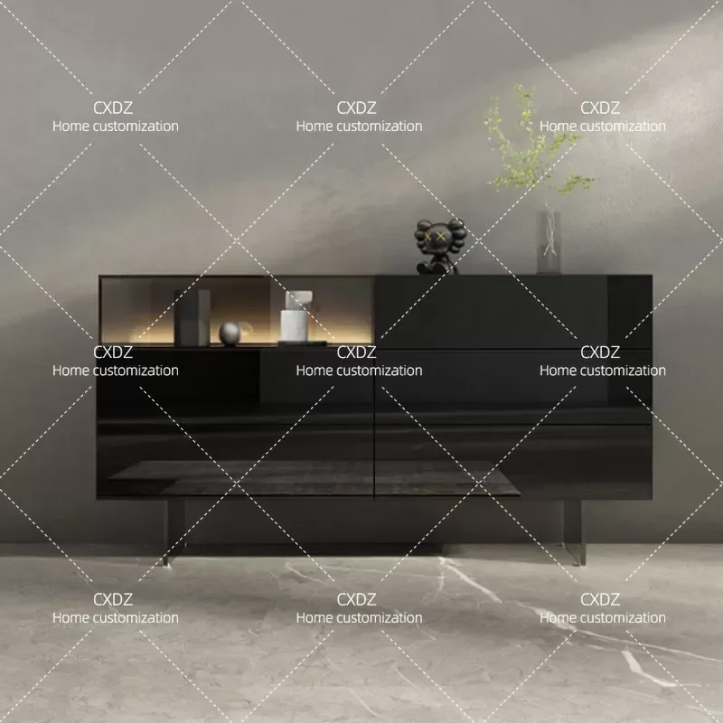 Nordic Six Drawer Chest Solid Wood Sideboard Modern Art Dining Cabinet Simple Entryway Porch Storage Locker Complete