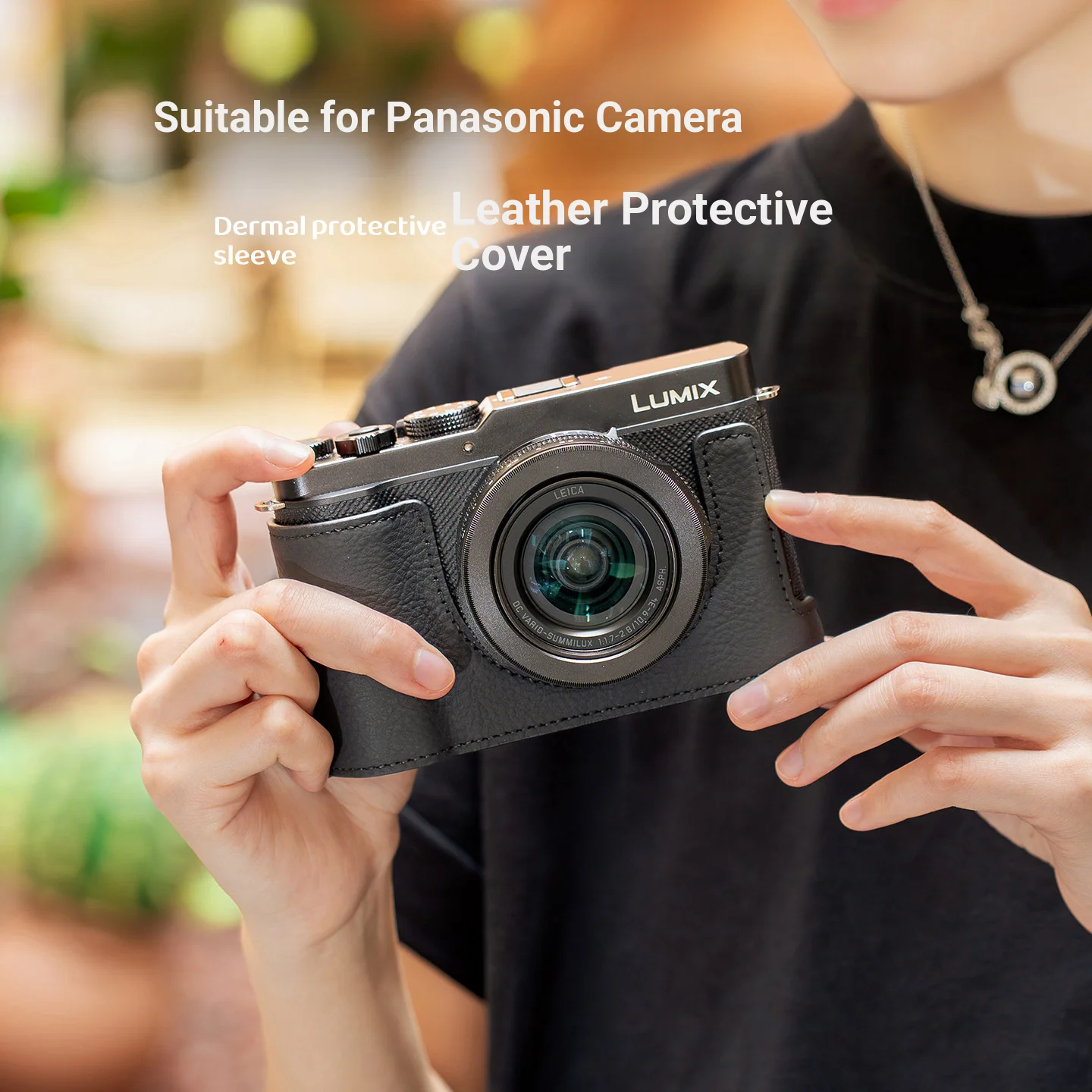 Handmade Genuine Leather Camera Case for Panasonic L10 Protective Cover LUMIX S9 Grip Camera Bag Base Shoulder Strap