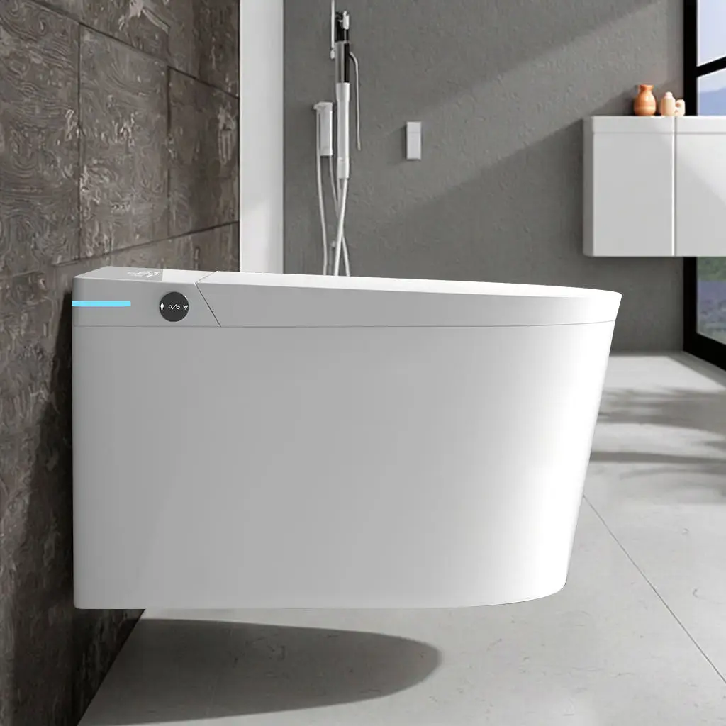 Space Saving Design Foam Shield No Water Pressure Limits Manual Flushing Wall Hung Smart Toilet with Wall Hung Installation - view 4