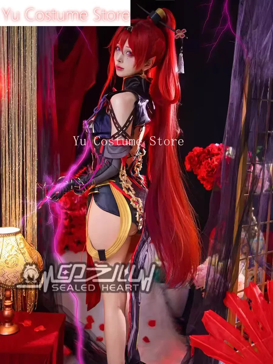 

Yu Wuthering Waves Yinlin Game Suit Elegant Cheongsam Dress Uniform Cosplay Costume Halloween Party Role Play Outfit Women