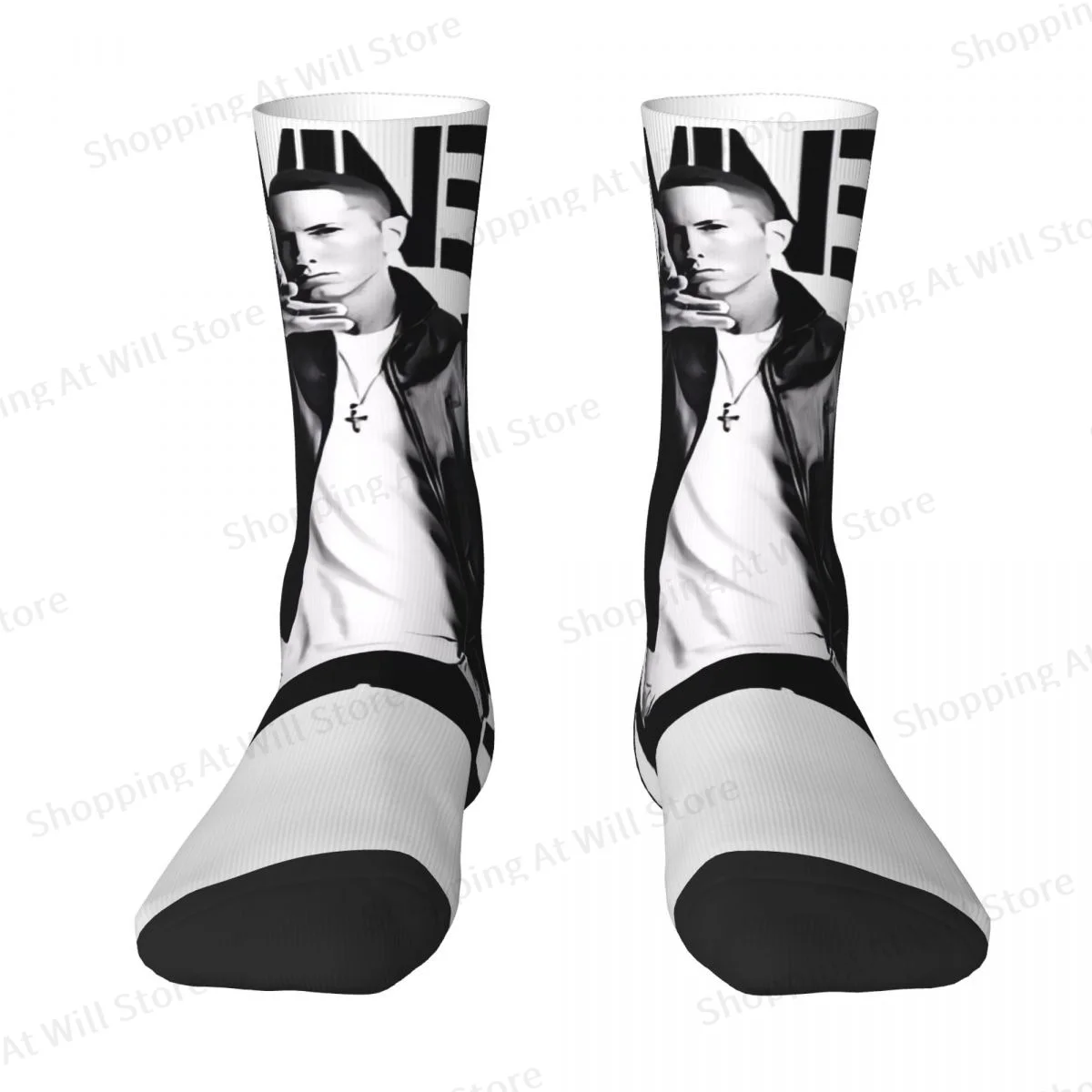 My Name Is Famous Rapper Eminem Unisex Winter Socks Hiking Fun printing Socks Street Style Crazy Sock