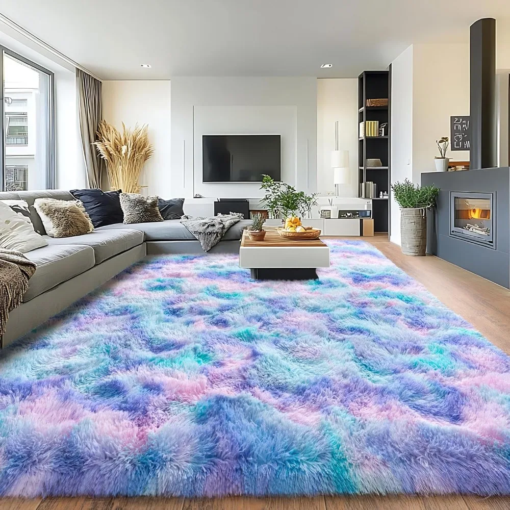 

8x10 Rug for Living Room,Fuzzy Plush Large Area Rug,Fluffy Modern Shag Non Slip Soft Furry Carpet