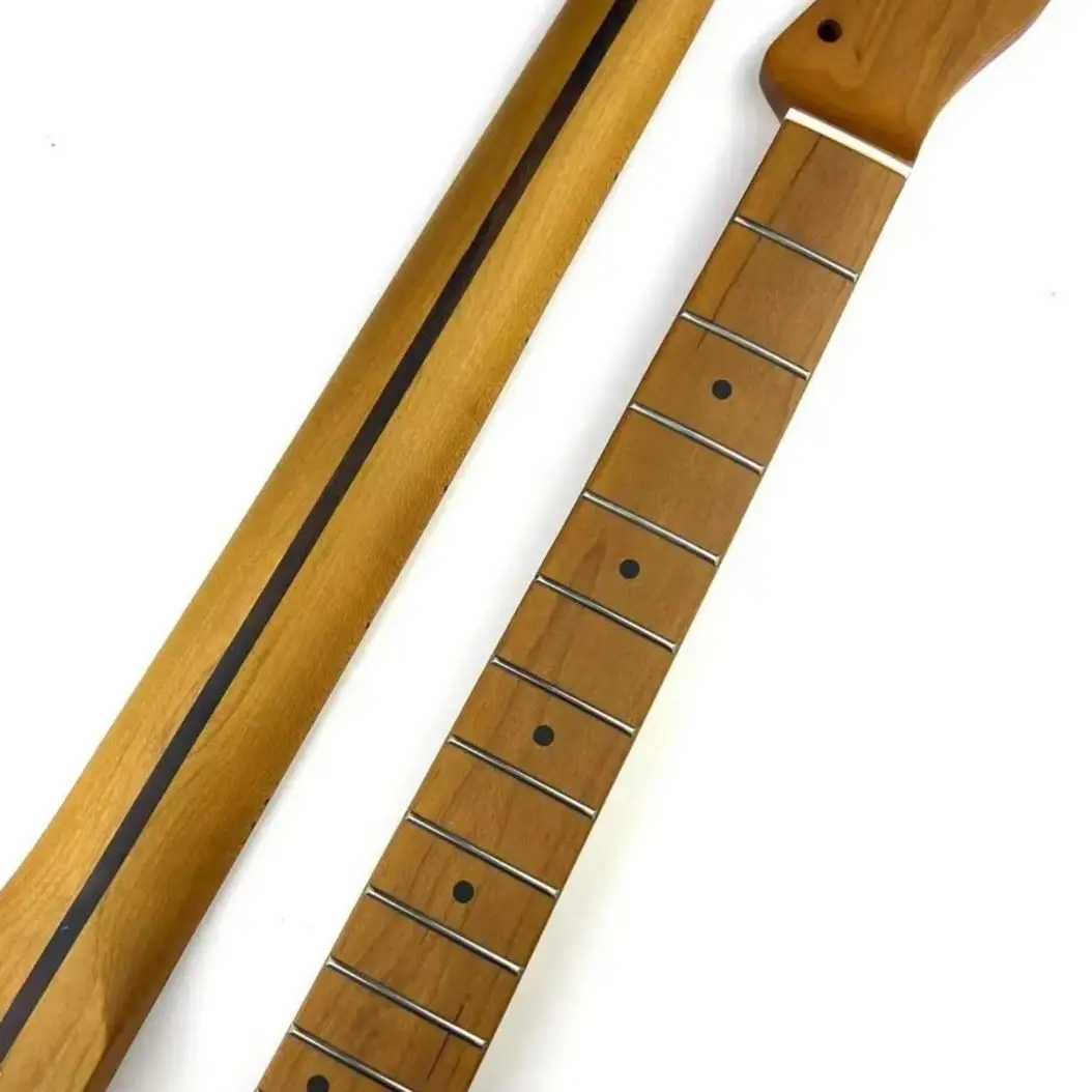 Vintage TL-Style Guitar Neck - Toasted Maple with Integrated Adjustable Truss Rod, 21-Fret Maple Fingerboard