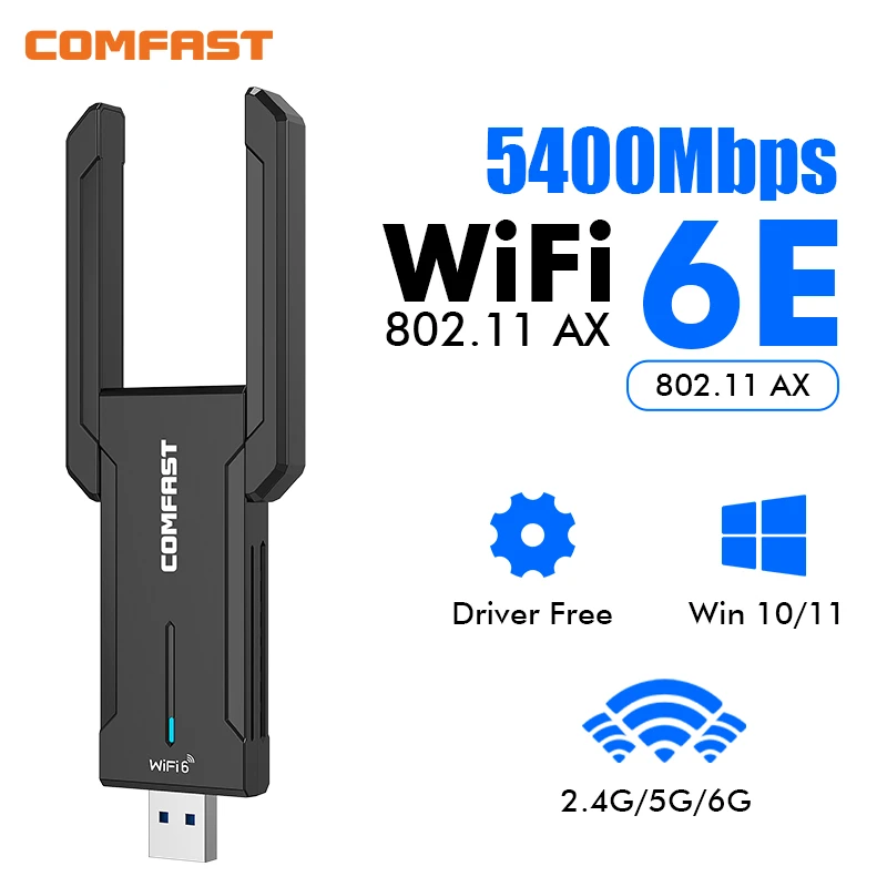 Imagem -02 - Placa de Rede sem Fio para pc e Laptop Adaptador Wi-fi Dongle Dongle Wpa3 Usb 3.0 1800mbps 5ghz Ax5400