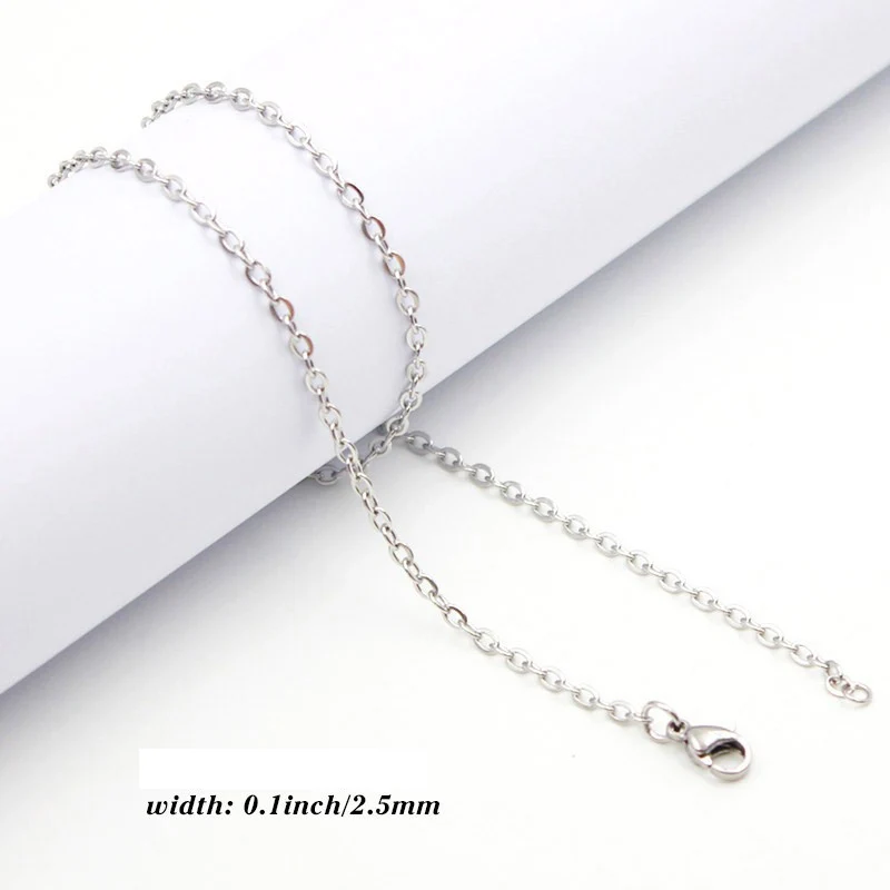 18'' 20'' 24'' 28'' 32'' 2.5mm gold/ rose gold/black 316 Stainless Steel Cable Chain Pendant Necklace