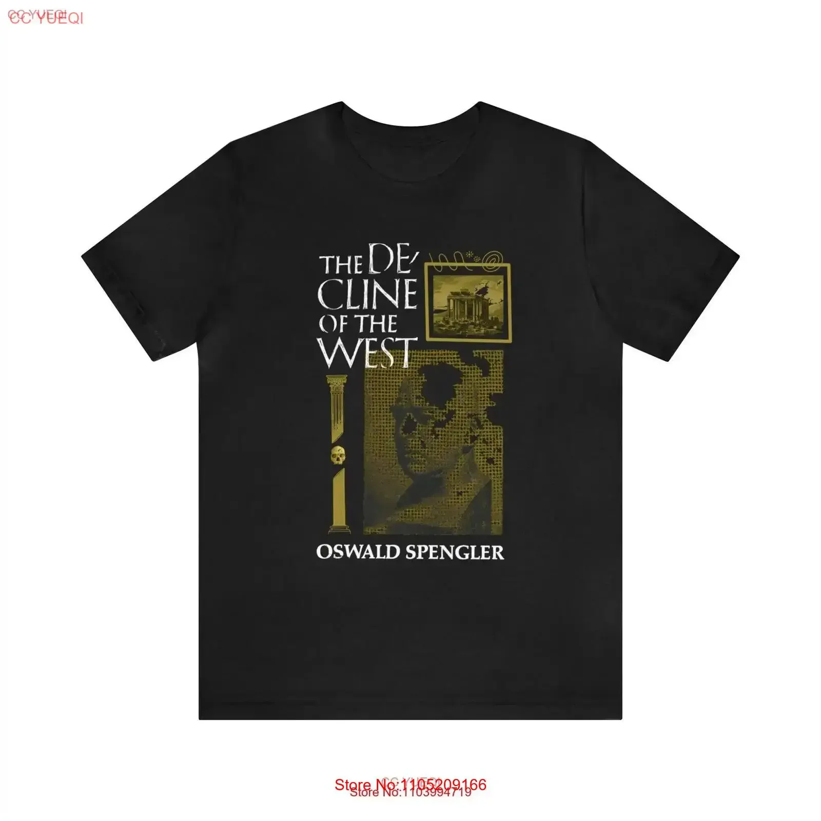 

Oswald Spengler The Decline of West Man and Technics Philosophy History Literature Illustrated T shirt Ernst Jünger vintage