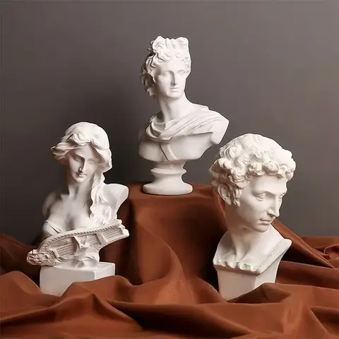 Greek Michelangelo David Resin Bust Statue Replica Sculpture Figurine Sketch Draw Art Model Desktop Decor