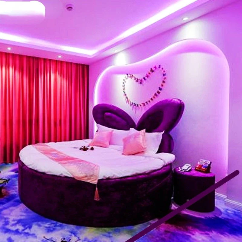 

Bed & Breakfast Furniture Light Luxury Hotel Boutique Hotel Luxury Romantic Love Theme Butterfly round Water Bed