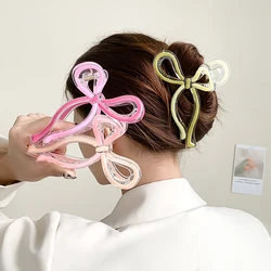 New Crab Hair Clips Women Large Shark Jelly-colored Bow Claw Clips Scissors Shape Clamp Joker Hairpin Girls Hair Accessories