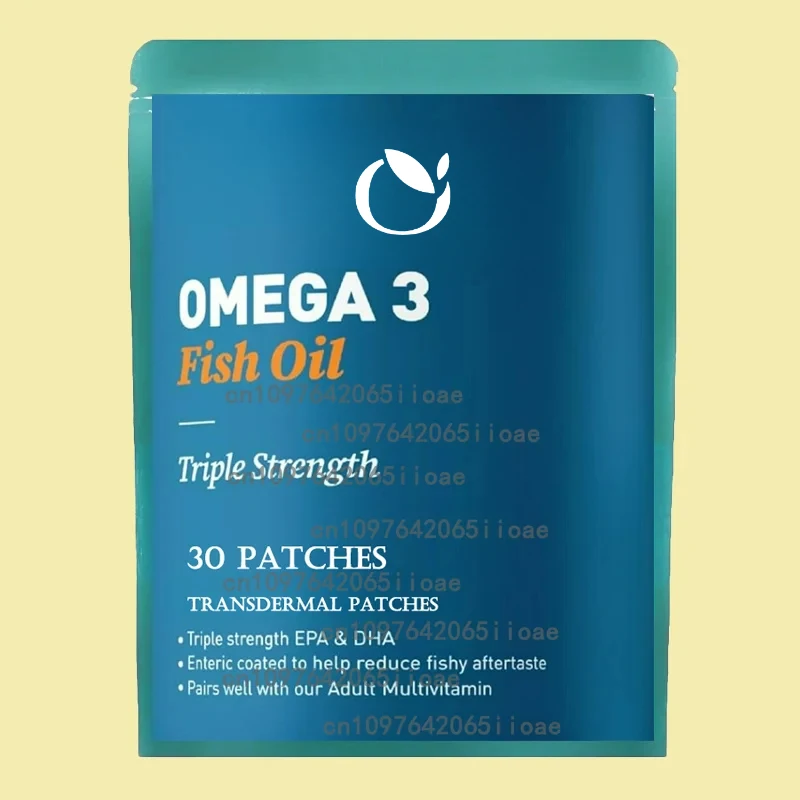 

30 Patches Omega-3 Fish Oil Transdermal Patches Heart , Cardio Support, Rapid- Release Immune Support
