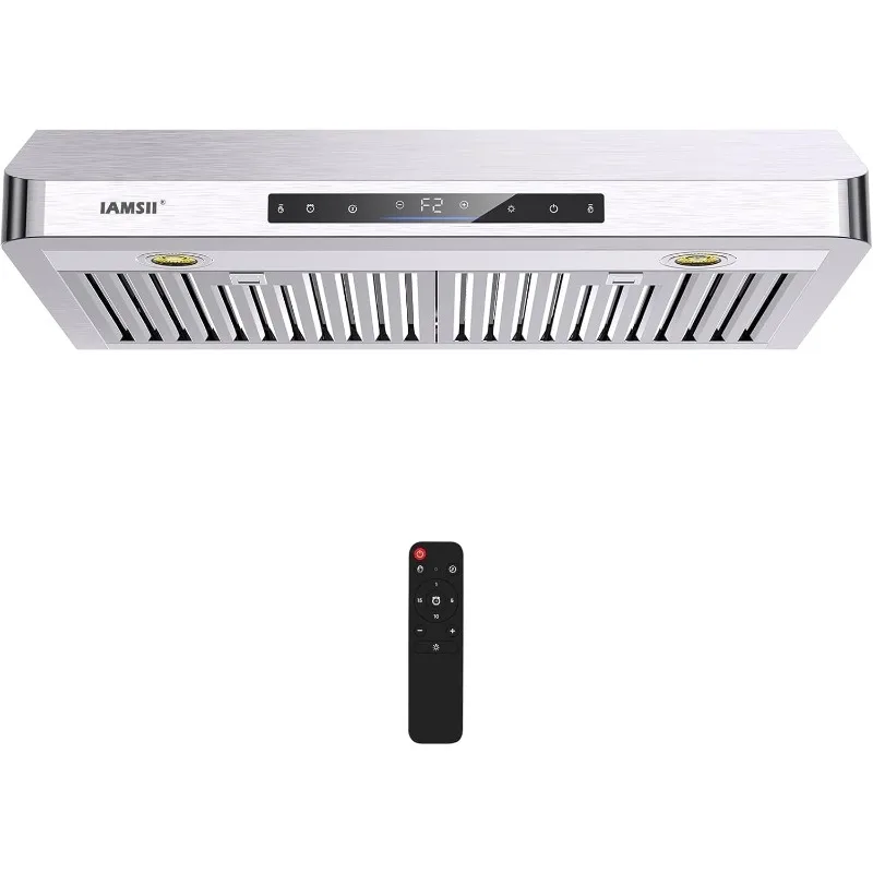 Under Cabinet Range Hood 36 Inch,900 CFM Stainless Steel with 4 Speed Exhaust Fan Gesture Sensing/Touch/Remote Control