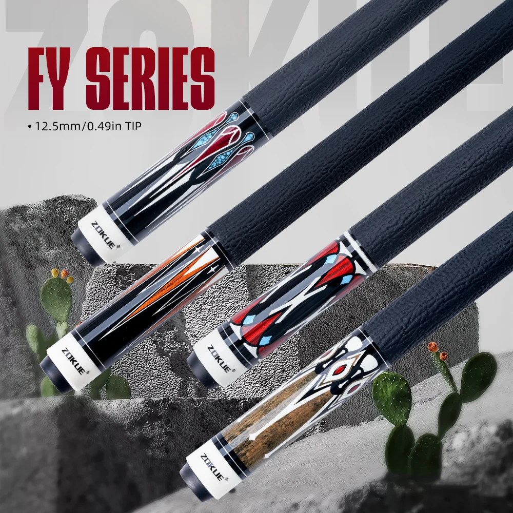 

ZOKUE Maple Pool Cue Sticks FY Series Low Deflection Profession 1/2 Split Billiard Pool Sticks For Adults with 12.5mm Tip