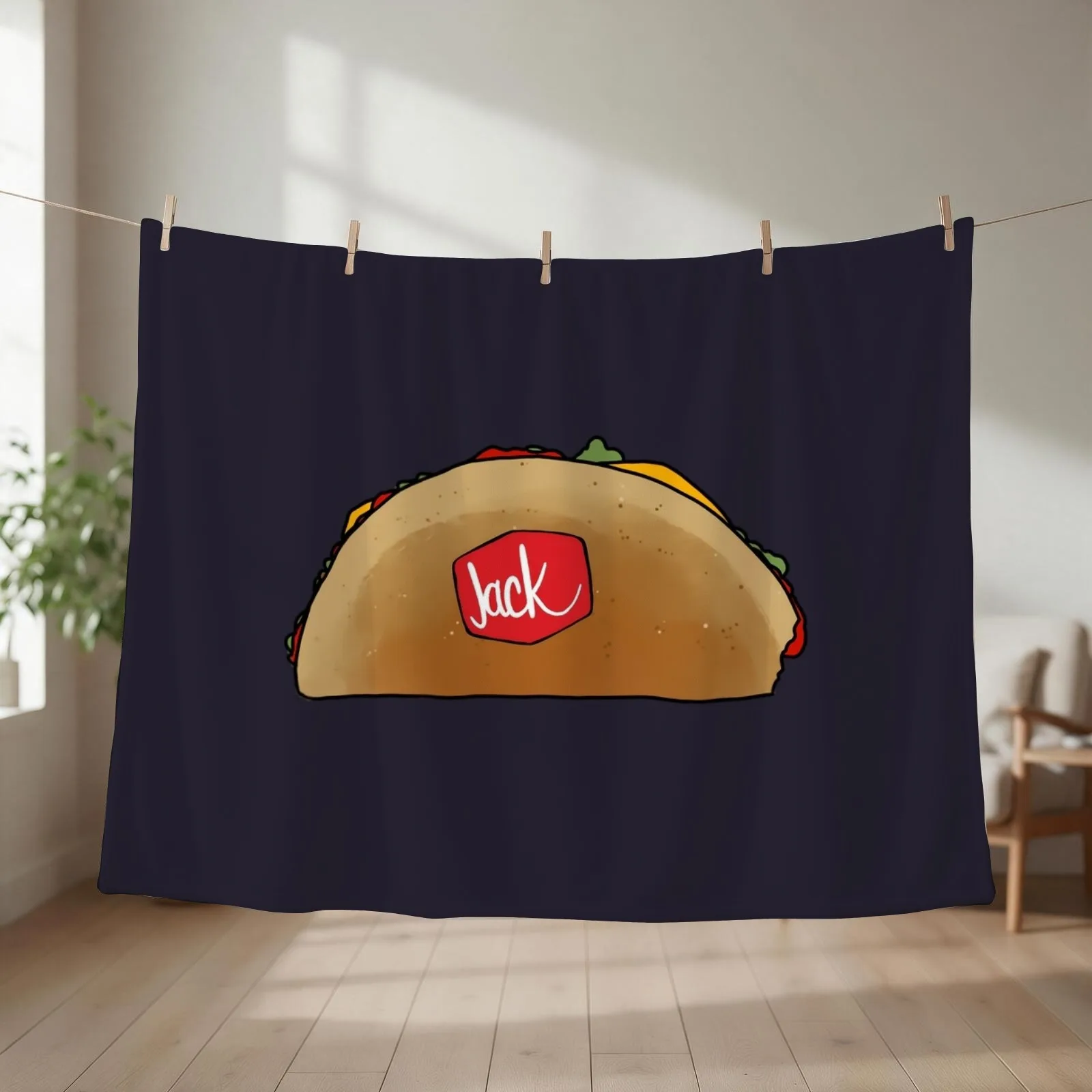 Jack in the box tacos Throw Blanket couch cozy soft plush fuzzy picnic outdoor blanket