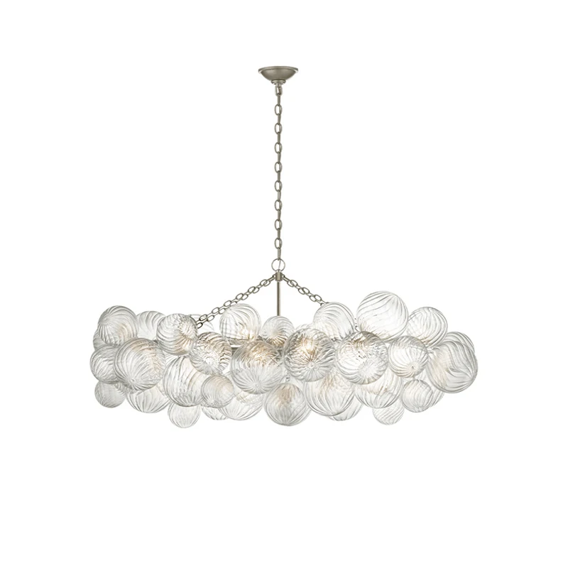 Home Deco Glass Bubble Chrome E14 LED Dimmable Hanging Lamps Chandelier Lighting Suspension Luminaire Lampen For Dinning Room