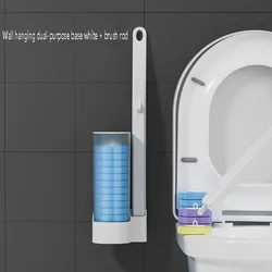 Set di spazzole per la pulizia della toilette con testina di ricambio per la dissoluzione della scopino per wc usa e getta, senza angoli morti, rimozione dello sporco, monouso per uso domestico