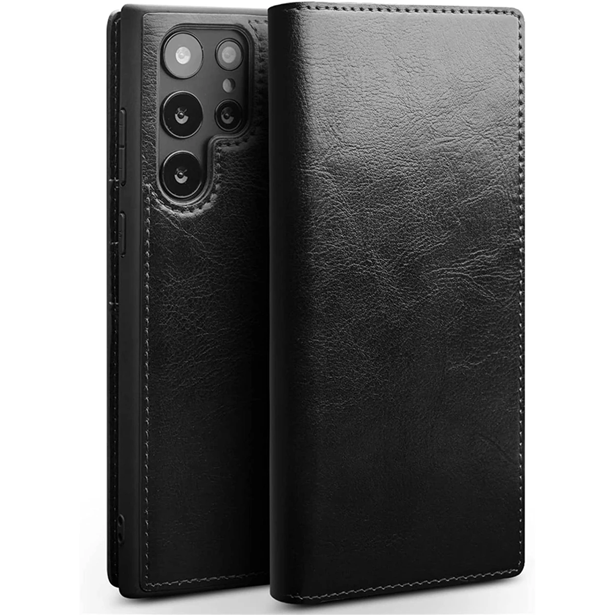 

Leather Wallet Case for Samsung Galaxy S23 Series, Premium Genuine Leather Flip Folio Shockproof TPU Shell with Card Holder