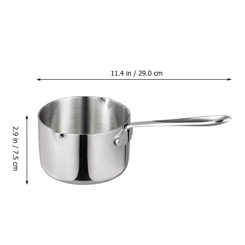 1Pcs Stainless Steel Milk Saucepan Leak Proof Cooking Pot 900ml Induction Gas Cooker Compatible Milk Saucepan