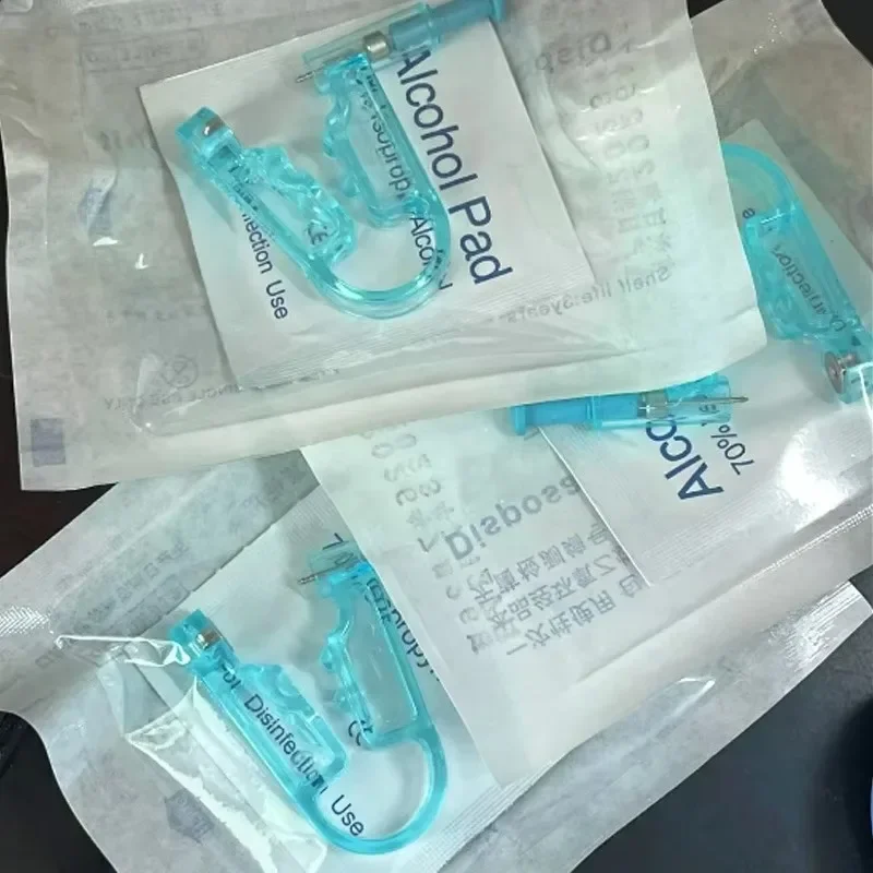 موضة الأزرق الأذن ثقب مجموعة أدوات للمسدس العقيم المتاح صحي سلامة الأنف القرط ثقب أداة مجموعة آلة عدة ترصيع مجوهرات للجسم #3