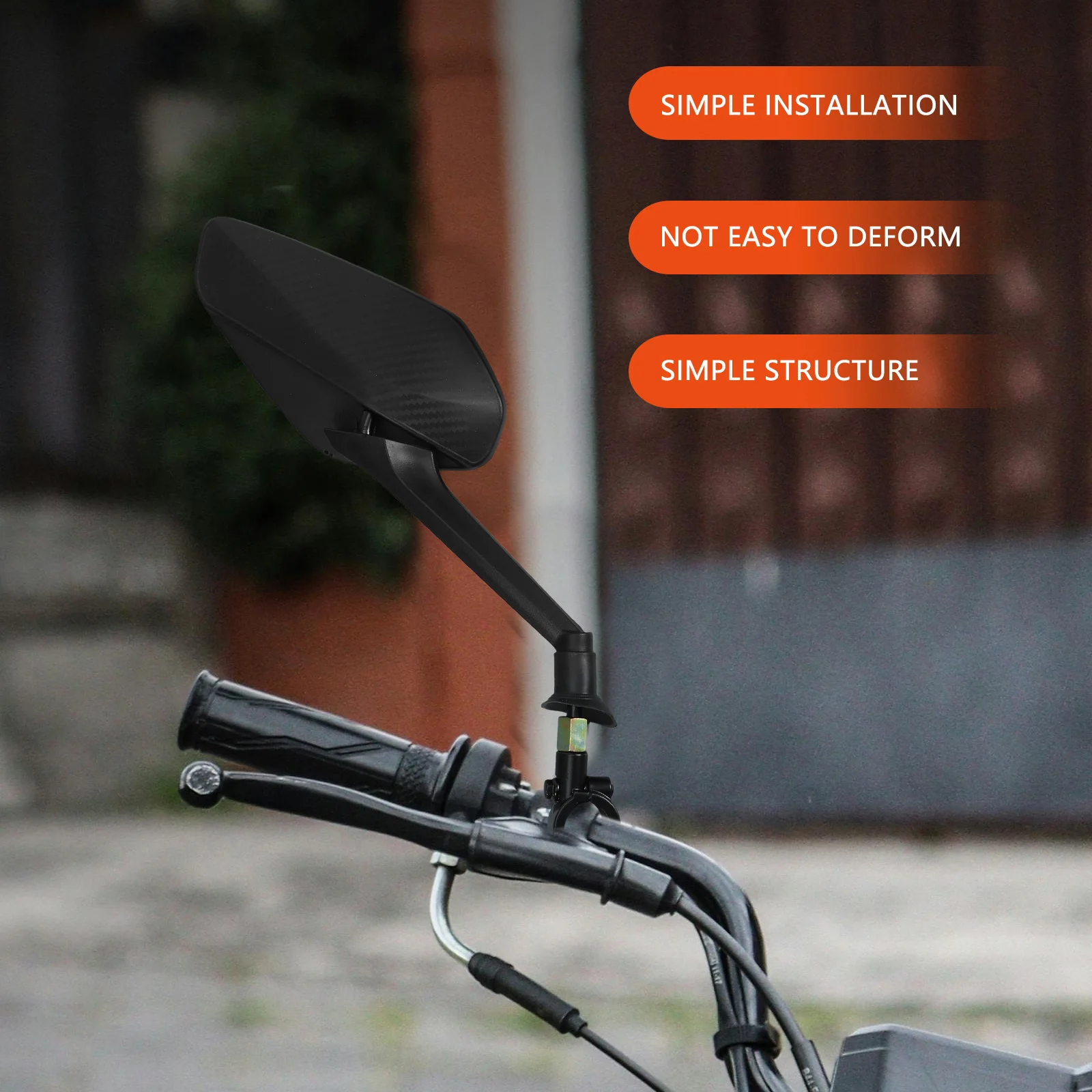 1Set Bike Rear View Mirrors Universal Fit Electric Bikes Fine Craftsmanship Durable Material Clear Vision Safety